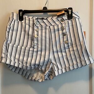 Almost Famous Size 15 Navy & White Striped Shorts